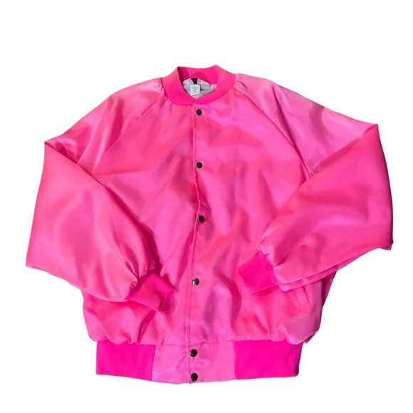 Vintage West Ark Pink Satin Bomber Jacket Women's XL Made in USA Used - Picture 13 of 16